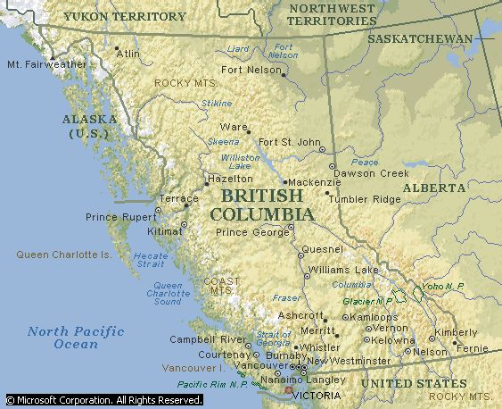 map of British Columbia